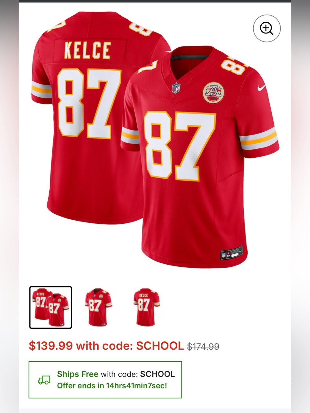 Official NFL Chiefs Jersey - Like New